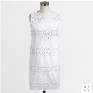 J Crew factory scalloped lace striped dress